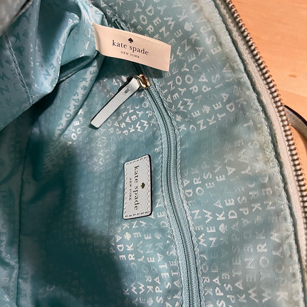 Kate Spade New Burry Lane Caning Rachelle Blue Leather Satchel Crossbody - Picture 10 of 11